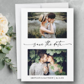 Modernes Minimalistisches Ink Script Couple 2 Foto Save The Date