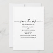 Modernes Minimalistisches Ink Script Couple 4 Foto Save The Date (Rückseite)