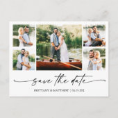 Modernes Minimalistisches Ink-Script Save the Date Postkarte (Vorderseite)