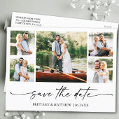 Modernes Minimalistisches Ink-Script Save the Date Postkarte