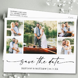 Modernes Minimalistisches Ink-Script Save the Date Postkarte