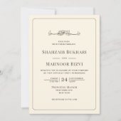 Modernes Minimalistisches Ivory-Syndrom Einladung (Vorderseite)