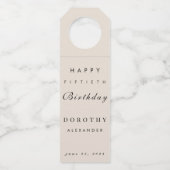 Modernes Minimalistisches JEDES Meilenstein Erwach Flaschenanhänger (Vorderseite)