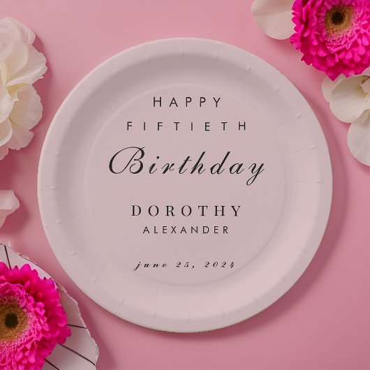 Modernes Minimalistisches JEDES Meilenstein Erwach Pappteller