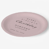 Modernes Minimalistisches JEDES Meilenstein Erwach Pappteller (Schrägansicht)