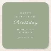 Modernes Minimalistisches JEDES Meilenstein Erwach Rechteckiger Pappuntersetzer (Vorderseite)