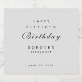 Modernes Minimalistisches JEDES Meilenstein Erwach Schaumweinetikett (Einzelnes Label)