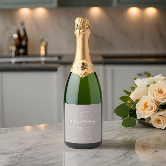 Modernes Minimalistisches JEDES Meilenstein Erwach Schaumweinetikett