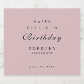 Modernes Minimalistisches JEDES Meilenstein Erwach Schaumweinetikett (Einzelnes Label)