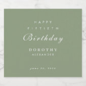 Modernes Minimalistisches JEDES Meilenstein Erwach Schaumweinetikett (Einzelnes Label)