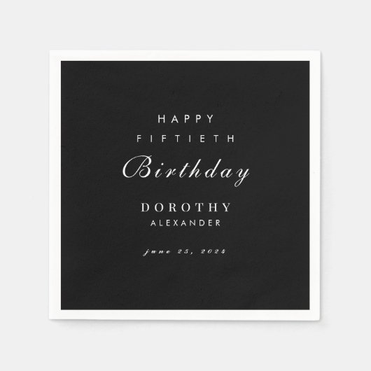 Modernes Minimalistisches JEDES Meilenstein Erwach Serviette (Vorderseite)