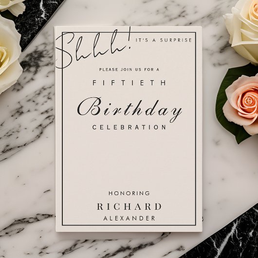 Modernes Minimalistisches JEDES Meilenstein Überra Einladung