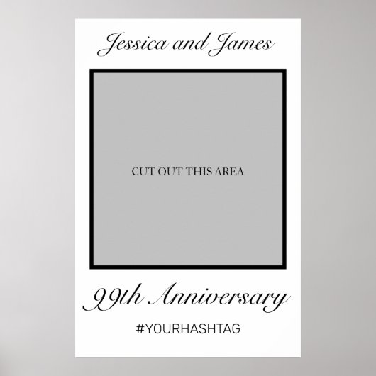 Modernes Minimalistisches Jubiläum Foto Prop Poster (Vorne)