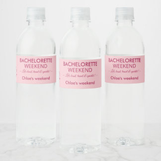 Modernes minimalistisches Junggesellinnen-Wochenen Wasserflaschenetikett