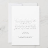 Modernes Minimalistisches Just Married Foto Hochze Ankündigung (Rückseite)