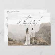 Modernes Minimalistisches Just Married Foto Hochze