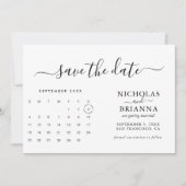 Modernes Minimalistisches Kalenderbudget ganz einf Save The Date (Vorderseite)