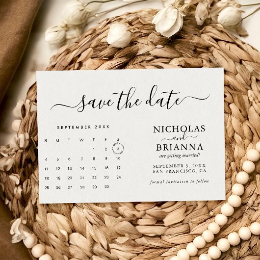 Modernes Minimalistisches Kalenderbudget ganz einf Save The Date