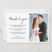 Modernes Minimalistisches Kalligrafie-Drehbuch Hoc Dankeskarte (Vorderseite)