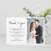 Modernes Minimalistisches Kalligrafie-Drehbuch Hoc Dankeskarte (Stehend Vorderseite)