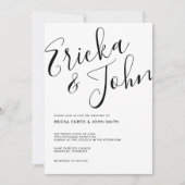 Modernes Minimalistisches Kalligrafie-Foto Einladung (Vorderseite)