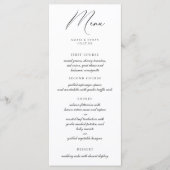 Modernes Minimalistisches Kalligrafie-Menü Menükarte (Vorderseite)