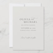 Modernes Minimalistisches Kalligrafie-Script-Foto Save The Date (Rückseite)