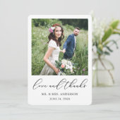 Modernes Minimalistisches kalligrafisches Foto Hoc Dankeskarte (Stehend Vorderseite)