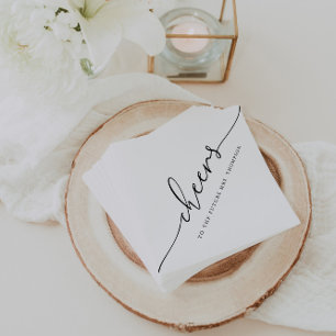 Modernes Minimalistisches kalligrafisches Hochzeit Serviette