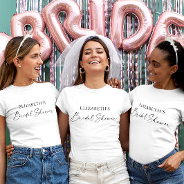 Modernes Minimalistisches Kalligraphie-Brautparty T-Shirt