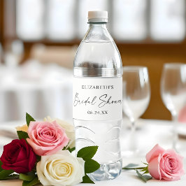 Modernes Minimalistisches Kalligraphie-Brautparty Wasserflaschenetikett