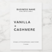 Modernes Minimalistisches Kerzenprodukt Lebensmitteletikett (Einzelnes Label)