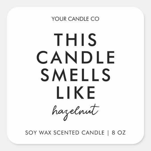 Modernes Minimalistisches Kerzensiegel Quadratischer Aufkleber (Vorderseite)