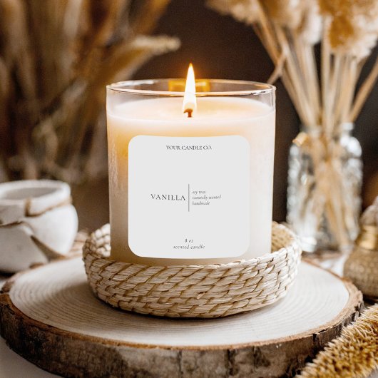 Modernes Minimalistisches Kerzensiegel Quadratischer Aufkleber