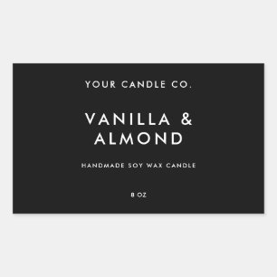 Modernes Minimalistisches Kerzensiegel Rechteckiger Aufkleber