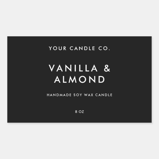 Modernes Minimalistisches Kerzensiegel Rechteckiger Aufkleber (Vorderseite)