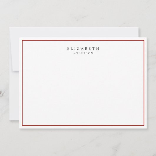 Modernes Minimalistisches Kirschrot - Single - Gre Mitteilungskarte (Vorderseite)