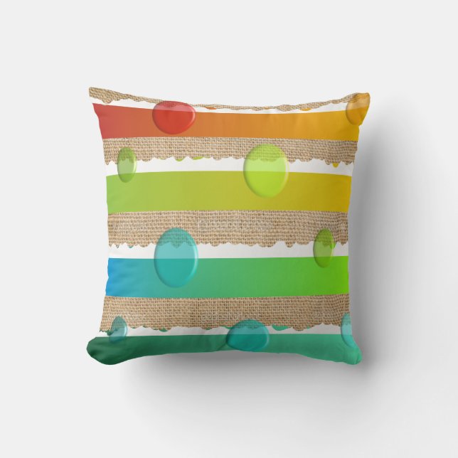 Modernes Minimalistisches Kissen-gezackte Ränder Kissen (Vorderseite)