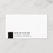 Modernes Minimalistisches klassisches elegantes Visitenkarte (Rückseite)