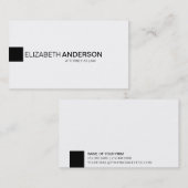 Modernes Minimalistisches klassisches elegantes Visitenkarte (Vorne/Hinten)