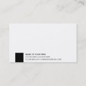 Modernes Minimalistisches klassisches elegantes Visitenkarte (Rückseite)