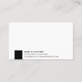 Modernes Minimalistisches klassisches elegantes Visitenkarte (Rückseite)