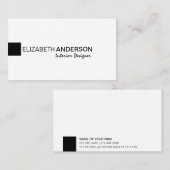 Modernes Minimalistisches klassisches elegantes Visitenkarte (Vorne/Hinten)
