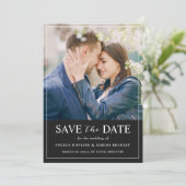 Modernes Minimalistisches klassisches Schwarzes Fo Save The Date (Stehend Vorderseite)