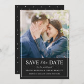 Modernes Minimalistisches klassisches Schwarzes Fo Save The Date (Vorne/Hinten)