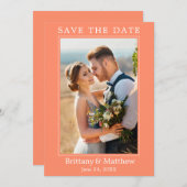 Modernes Minimalistisches Korallen Save The Date (Vorne/Hinten)