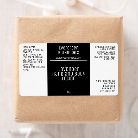 modernes minimalistisches Kosmetiklabel - schwarz- (Insitu)