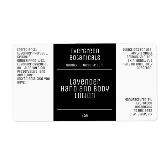modernes minimalistisches Kosmetiklabel - schwarz- (Vorne)