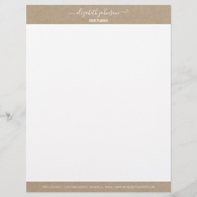 Modernes Minimalistisches Kraft Office Letterhead Briefbogen (Vorderseite)