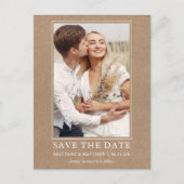Modernes Minimalistisches Kraft-Save the Date-Foto Postkarte (Vorderseite)